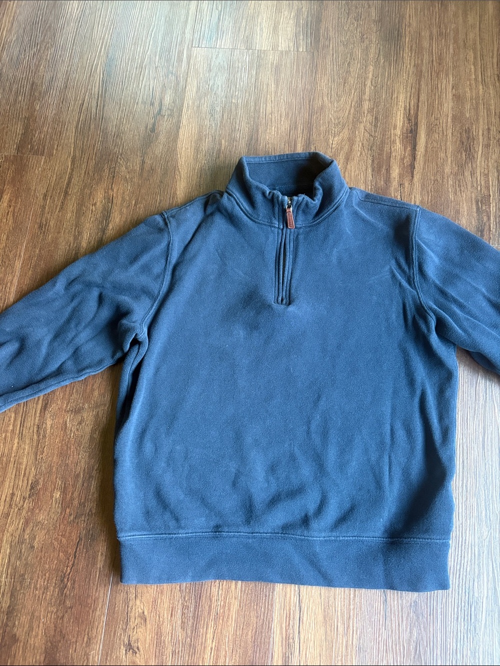 Lands' End Men's Navy Quarter-Zip Fleece Pullover